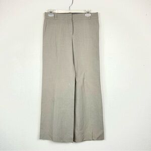 Chloe Beige Wide-Leg Linen Trouser Pants